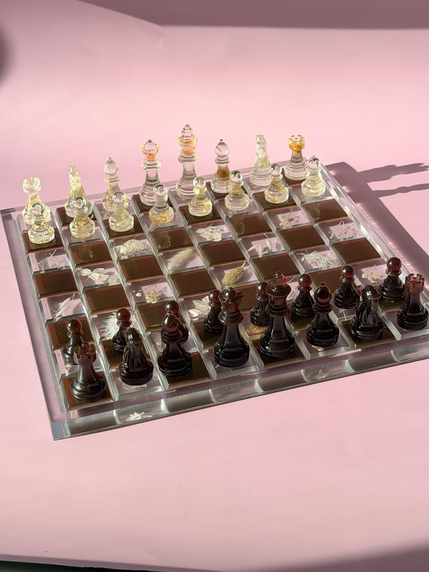 Unique Ocean Epoxy Resin Chess Set: Handmade Luxury Board Game