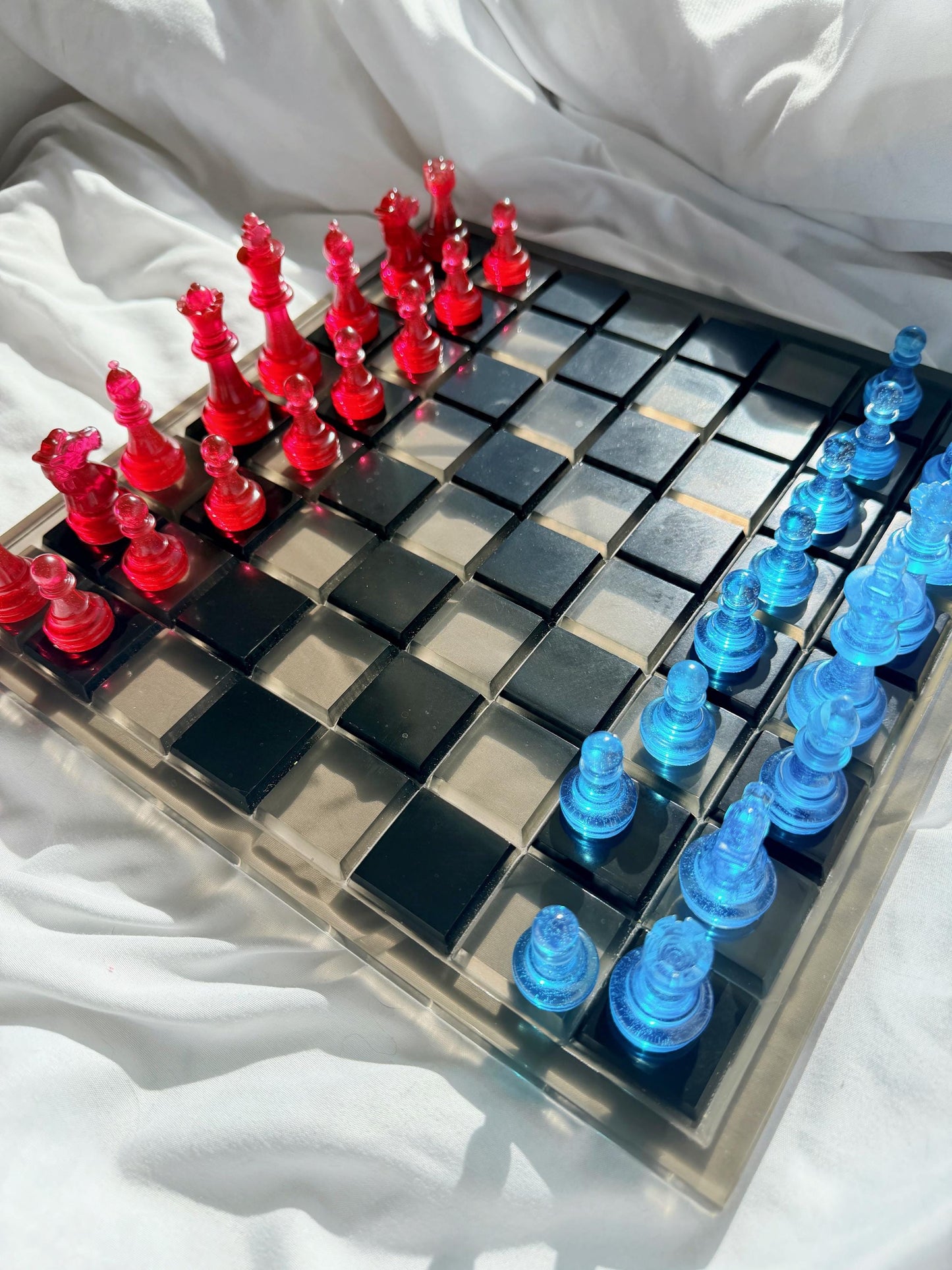 Unique Epoxy Resin Chess Set: Handmade Luxury Board Game