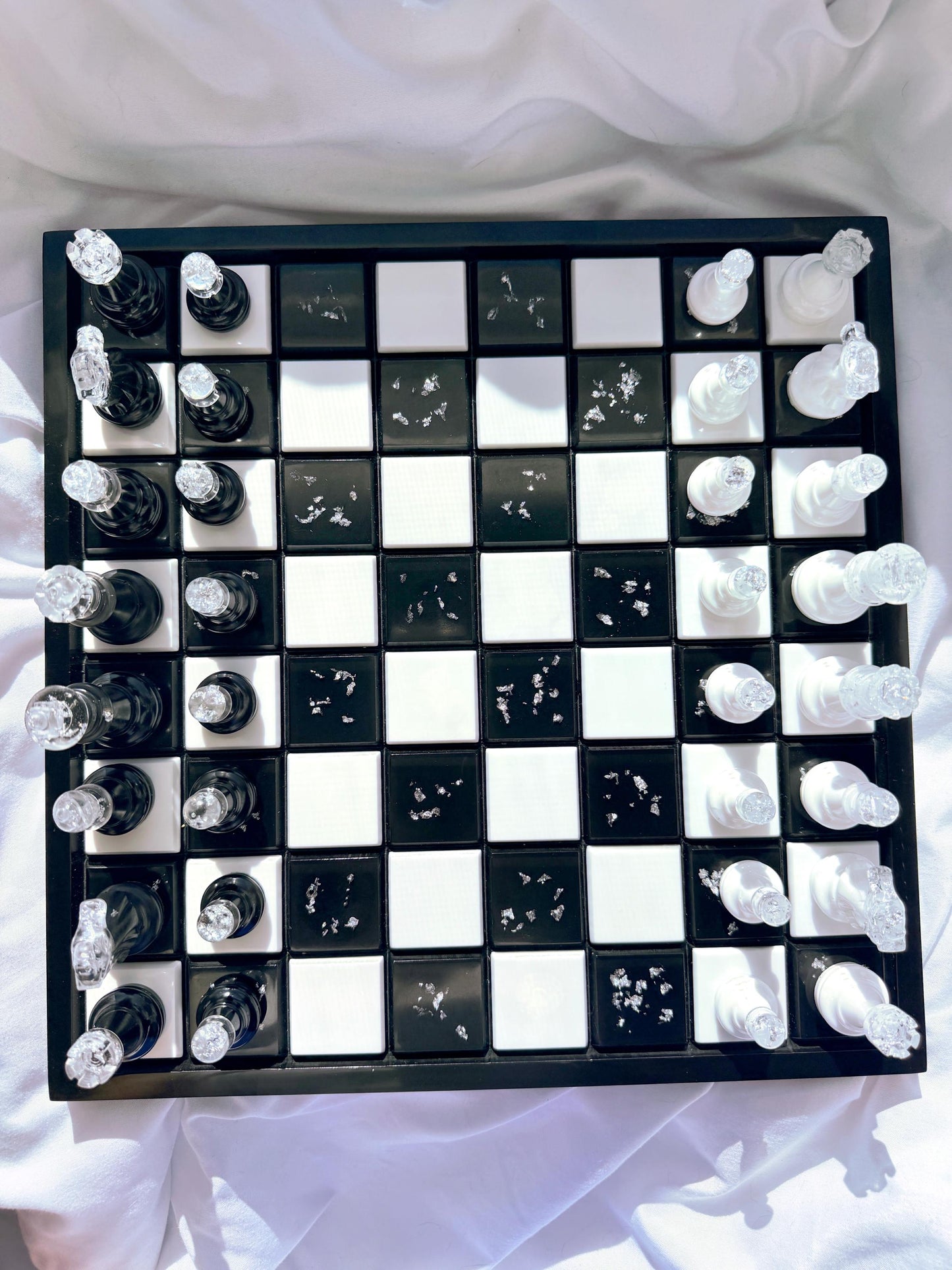 Unique Epoxy Resin Classic Chess Set: Handmade Luxury Board Game