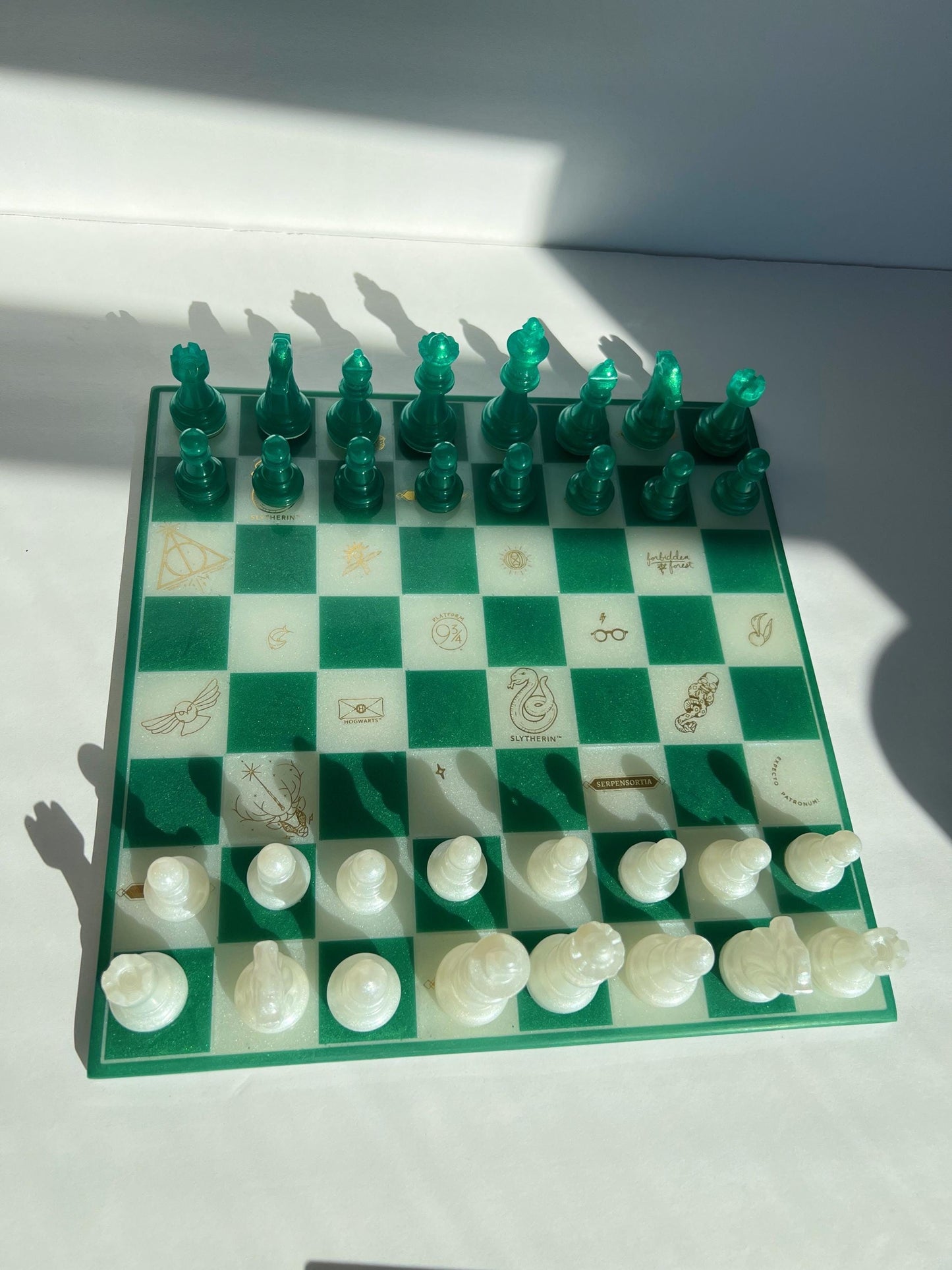 Handmade Harry Potter Theme Resin Chess Set | Custom Luxury Wizarding Gift, Unique Game Board
