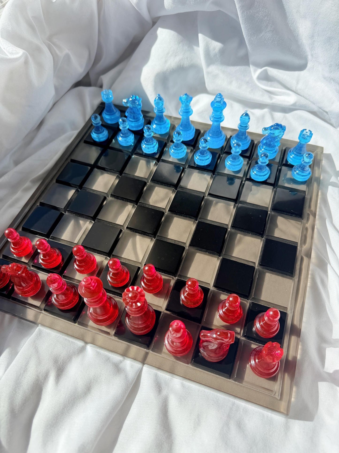 Unique Epoxy Resin Chess Set: Handmade Luxury Board Game