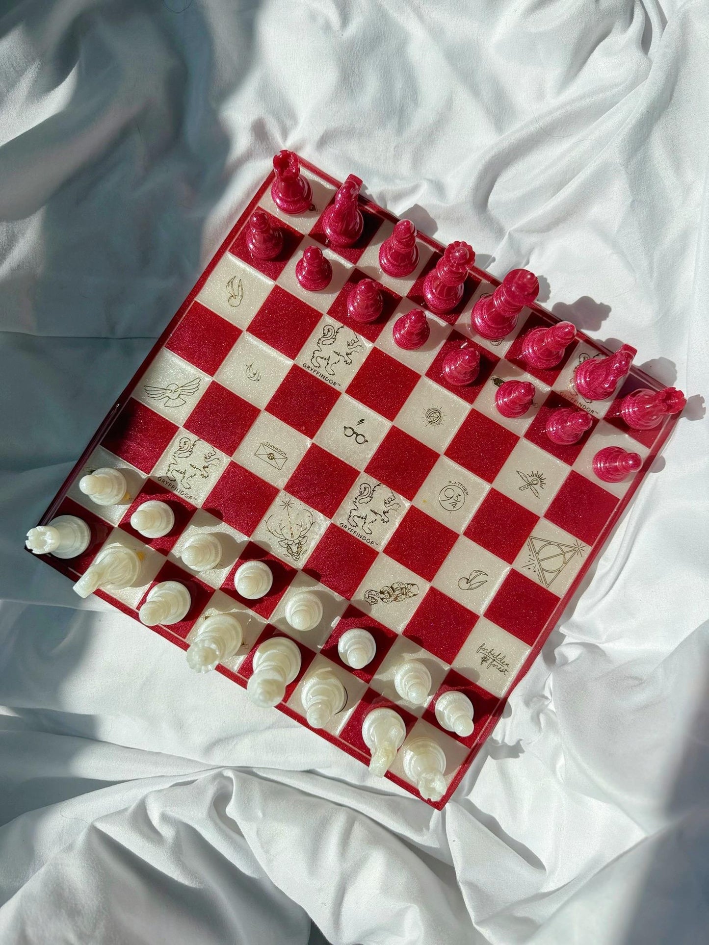 Handmade Harry Potter Theme Resin Chess Set | Custom Luxury Wizarding Gift, Unique Game Board