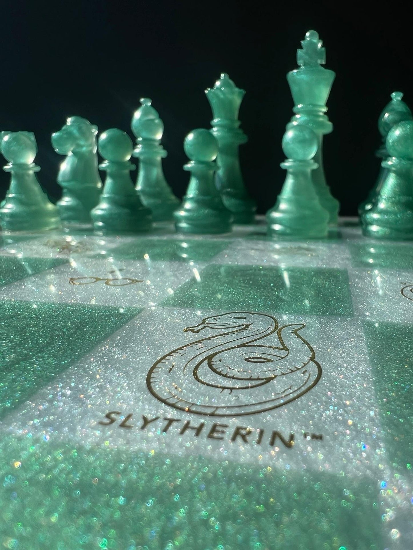 Handmade Harry Potter Theme Resin Chess Set | Custom Luxury Wizarding Gift, Unique Game Board