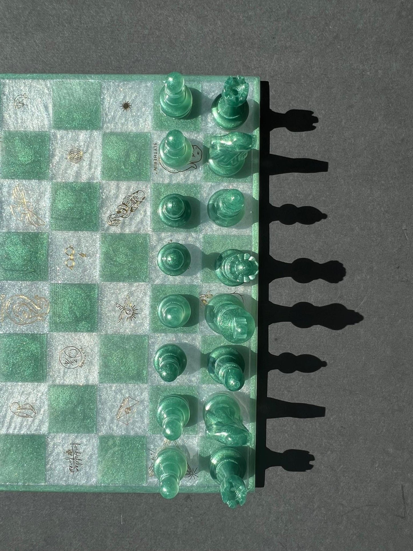 Handmade Harry Potter Theme Resin Chess Set | Custom Luxury Wizarding Gift, Unique Game Board