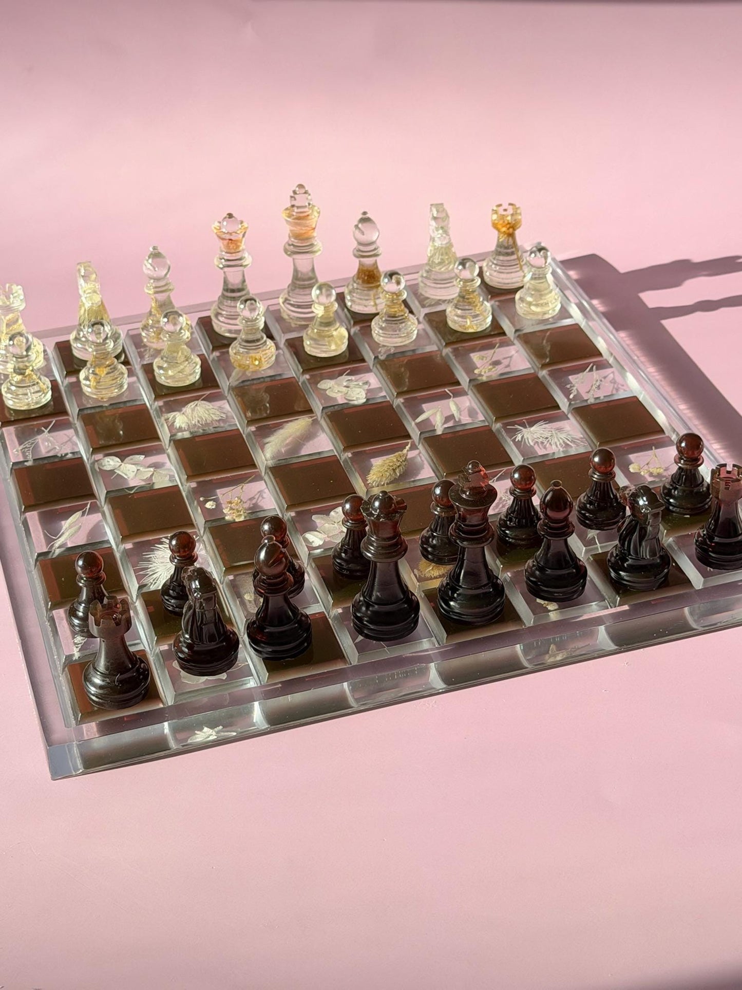 Unique Ocean Epoxy Resin Chess Set: Handmade Luxury Board Game