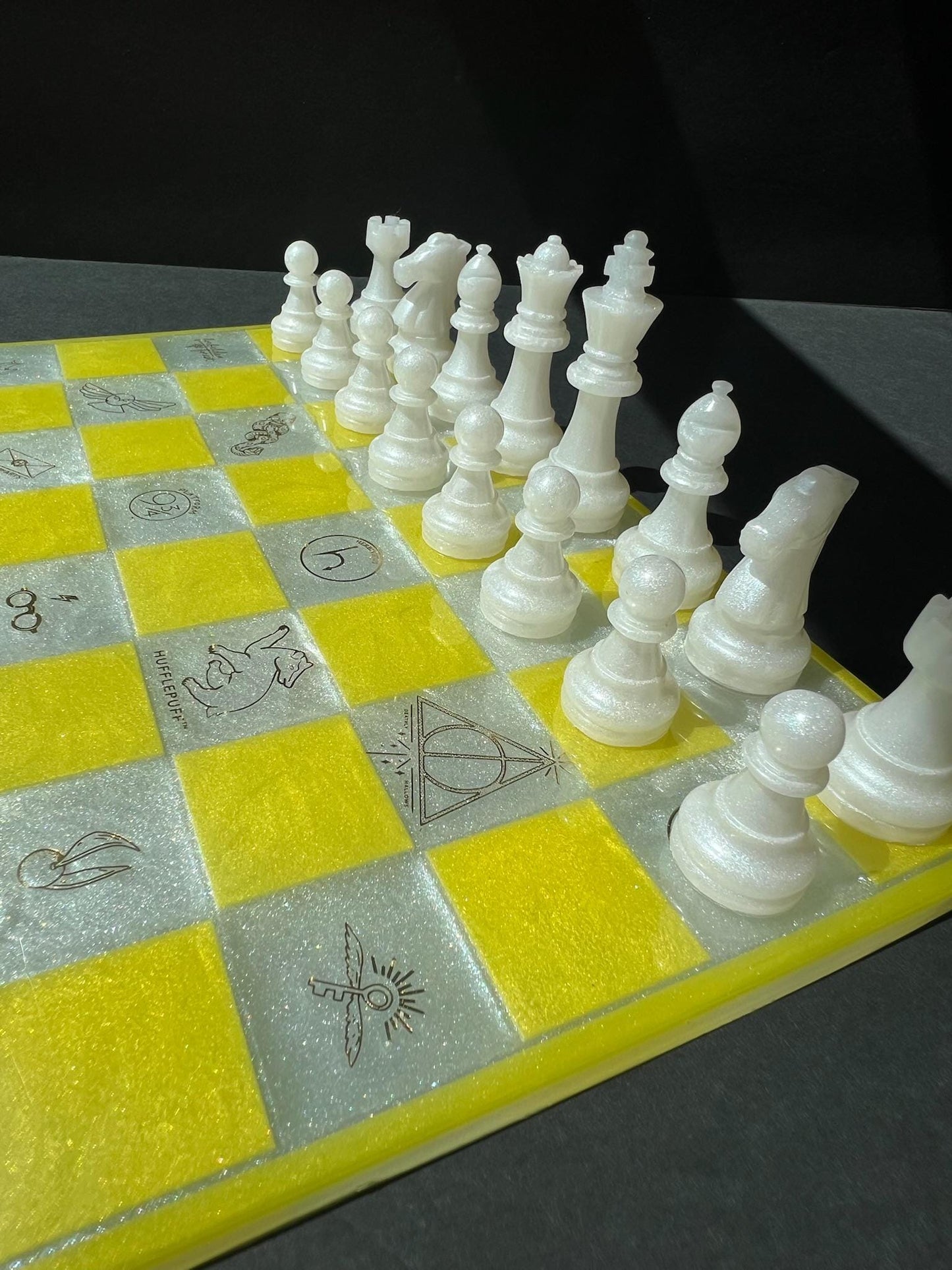 Handmade Harry Potter Theme Resin Chess Set | Custom Luxury Wizarding Gift, Unique Game Board