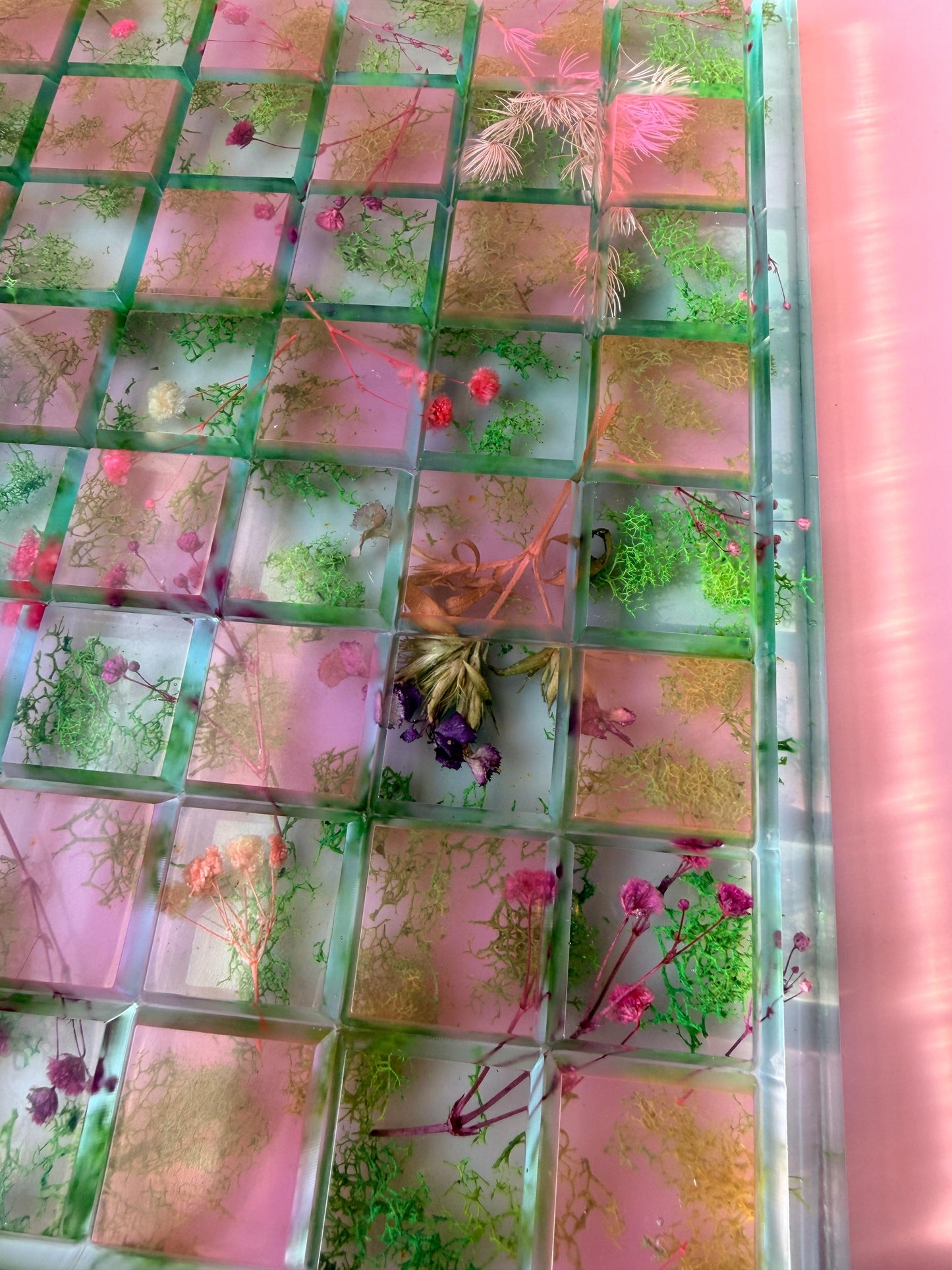 Custom Moss and Pressed Flower Chess Set - Handmade Nature Inspired - Luxury Home Décor