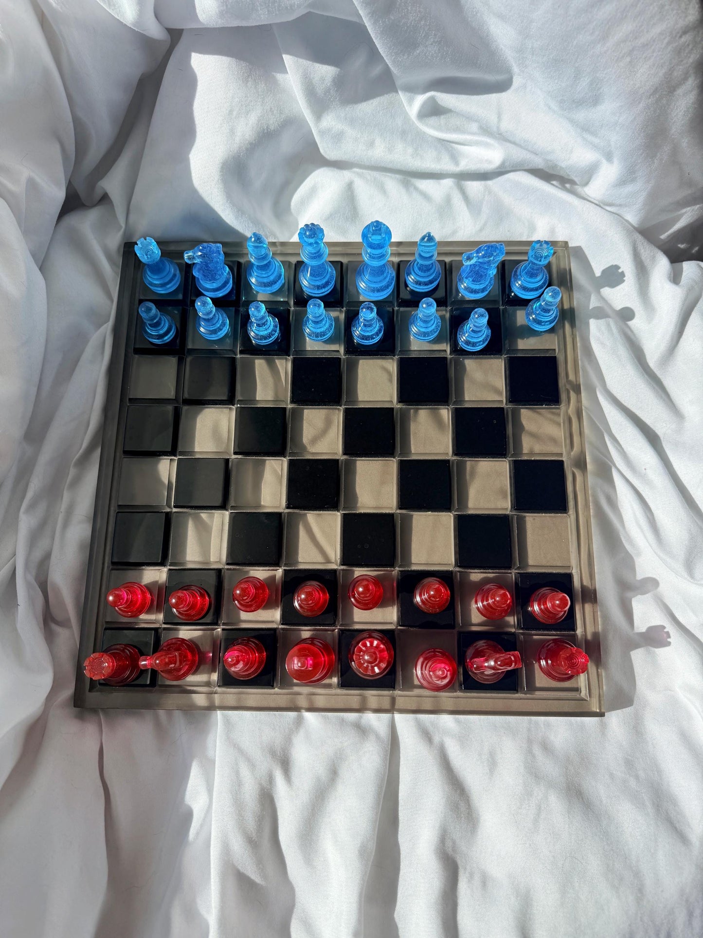 Unique Epoxy Resin Chess Set: Handmade Luxury Board Game