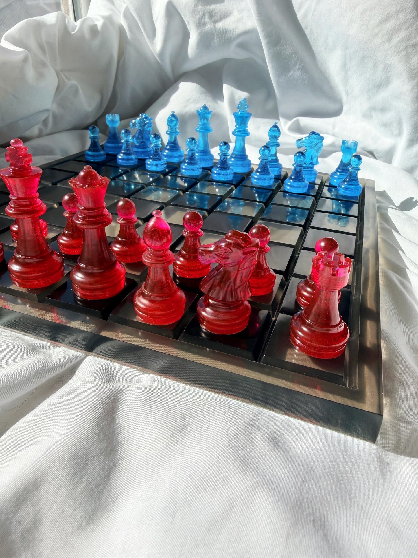 Unique Epoxy Resin Chess Set: Handmade Luxury Board Game