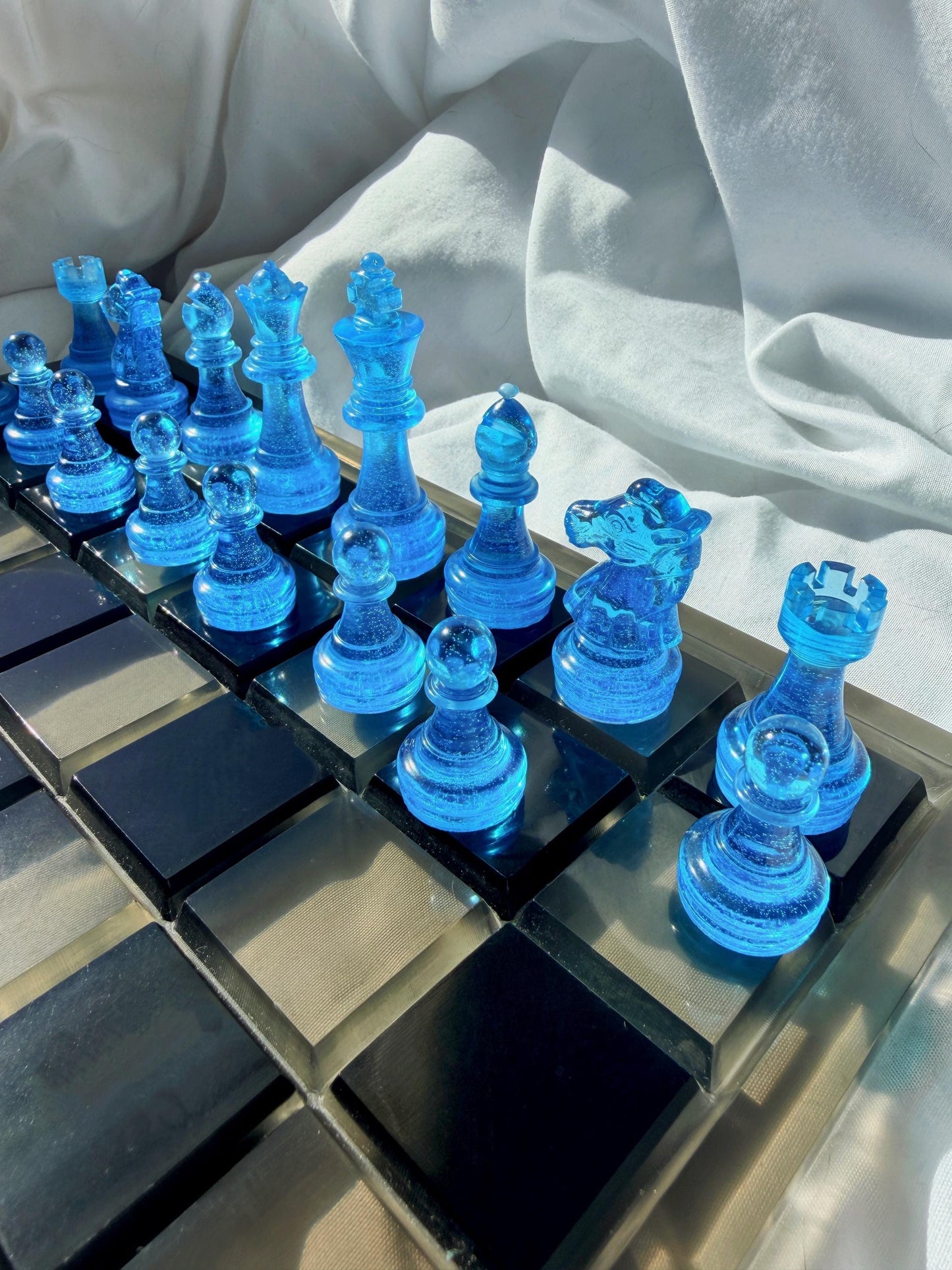 Unique Epoxy Resin Chess Set: Handmade Luxury Board Game