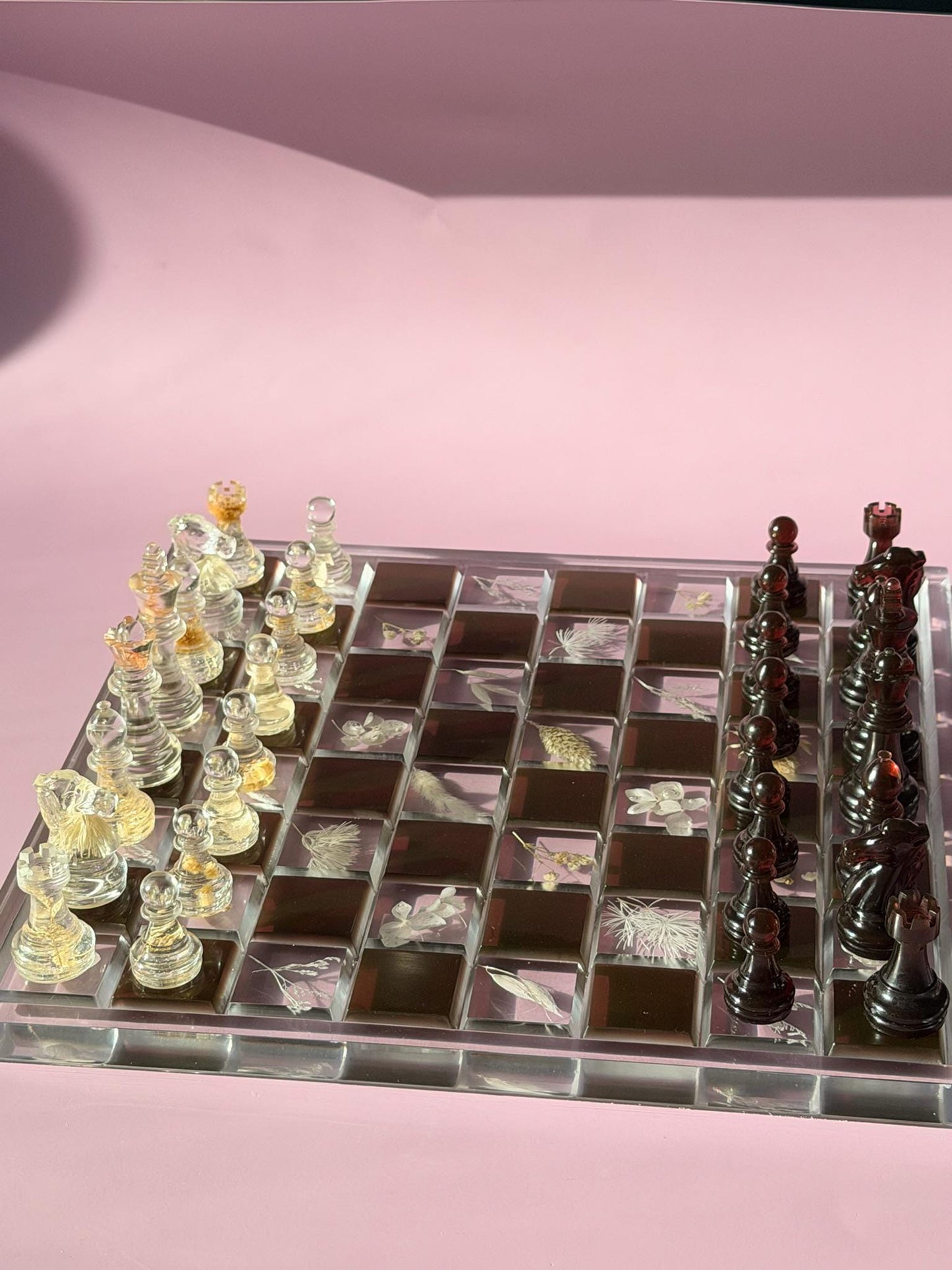Unique Ocean Epoxy Resin Chess Set: Handmade Luxury Board Game