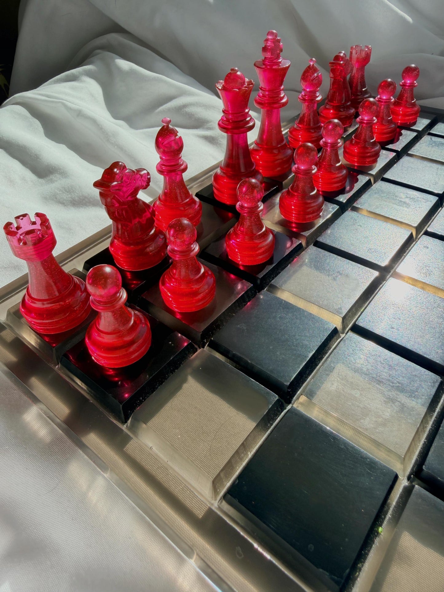 Unique Epoxy Resin Chess Set: Handmade Luxury Board Game