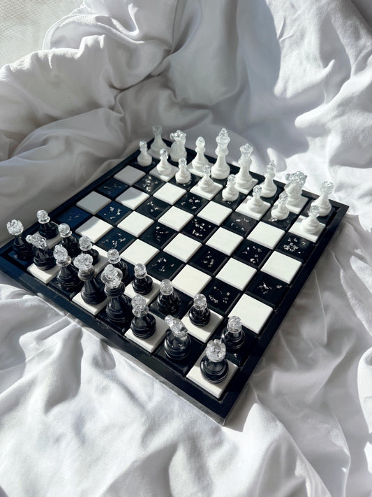 Unique Epoxy Resin Classic Chess Set: Handmade Luxury Board Game